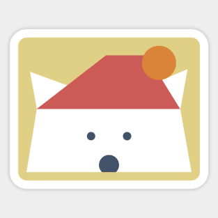 Peek-a-Boo Bear with Red and Orange Hat, Navy and Gold Sticker